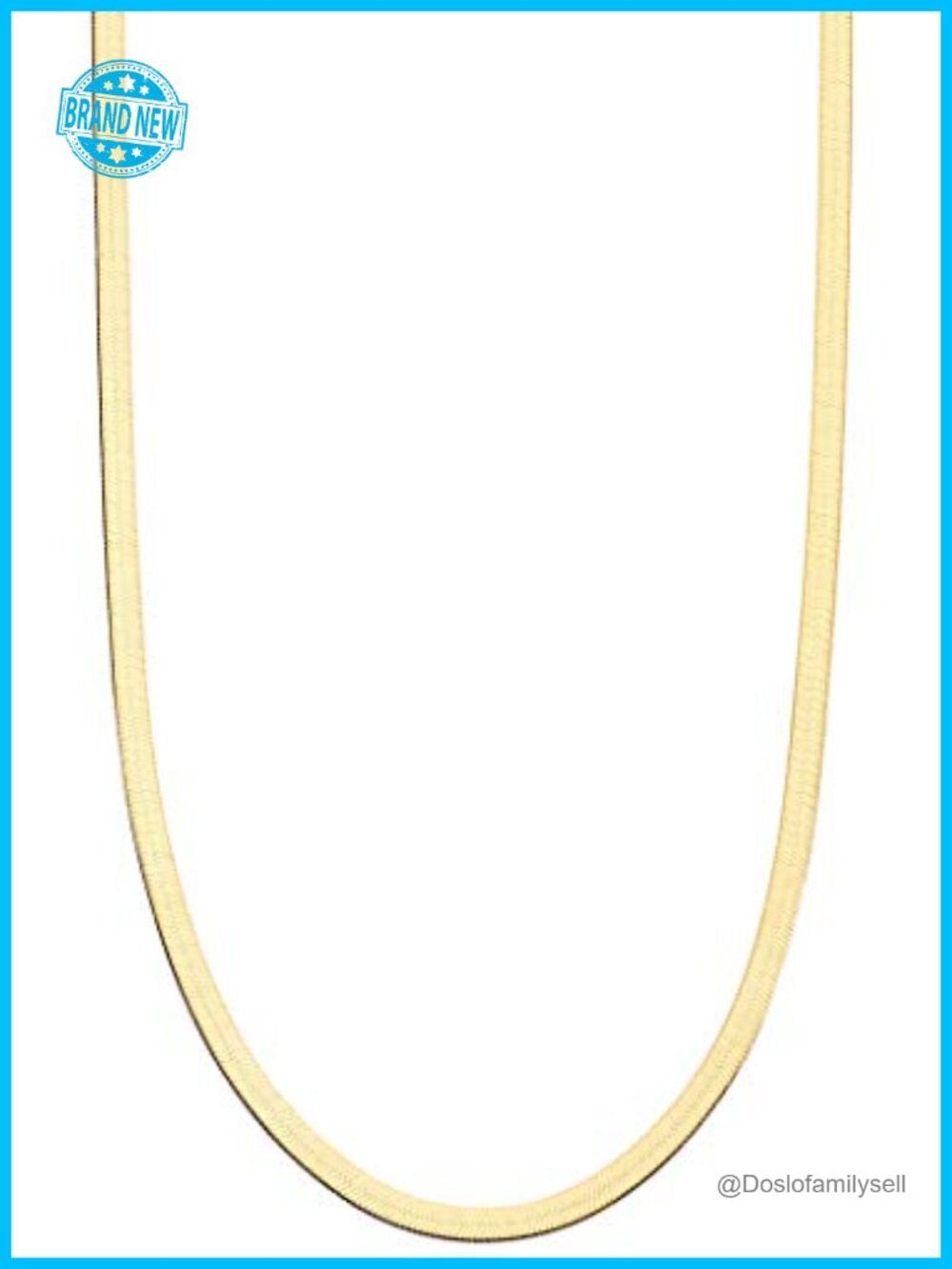 Italian 925 Sterling Silver 18K Gold Plated Herringbone Necklace 3.5mm 18in